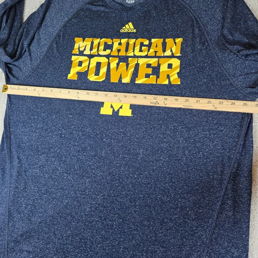 Adidas Michigan Power Long Sleeve ClimaLite Athletic Shirt 2XL Basketball Champs